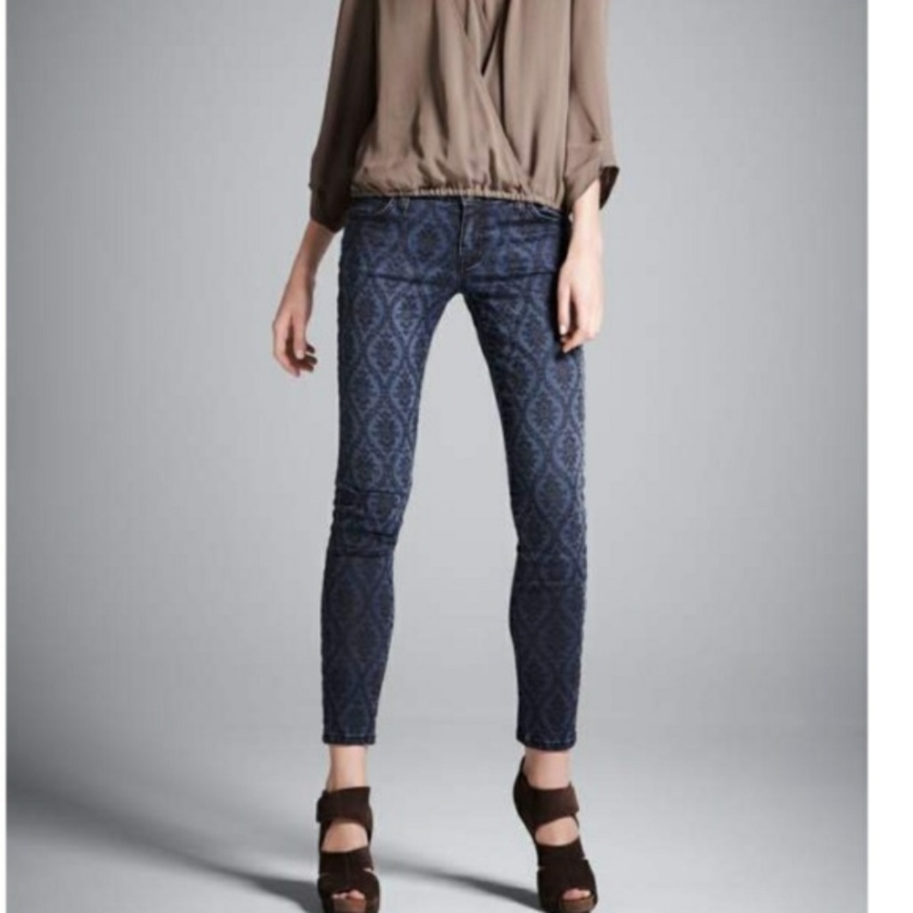 Current/Elliott | Ankle Skinny Indigo Brocade